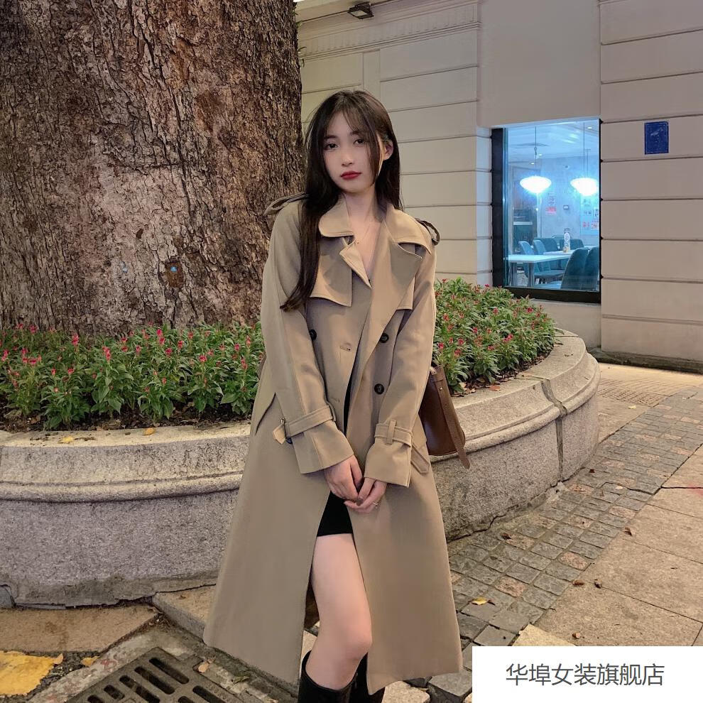 今年流行的剪标撤柜麦寻女装秋季2022新款感风衣外套女中长款英伦风