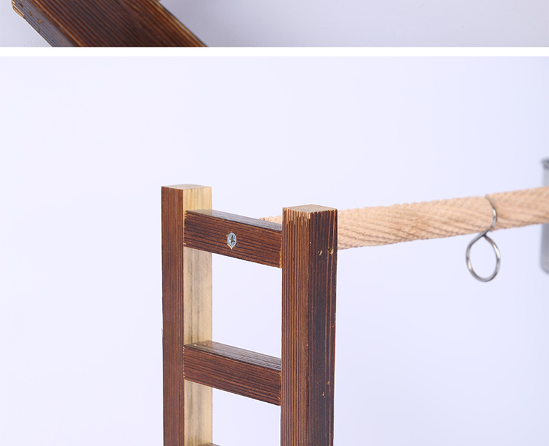 【可开票】蜡嘴伯劳木头鸟架小梯子实木鸟架站架子脖套和加长线蜡嘴