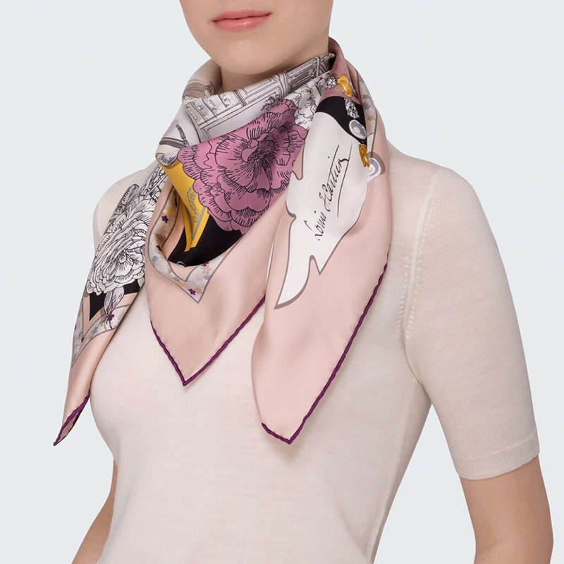 cartier卡地亚深紫色斜纹和平街13号图案舒适亲肤丝滑真丝丝巾t