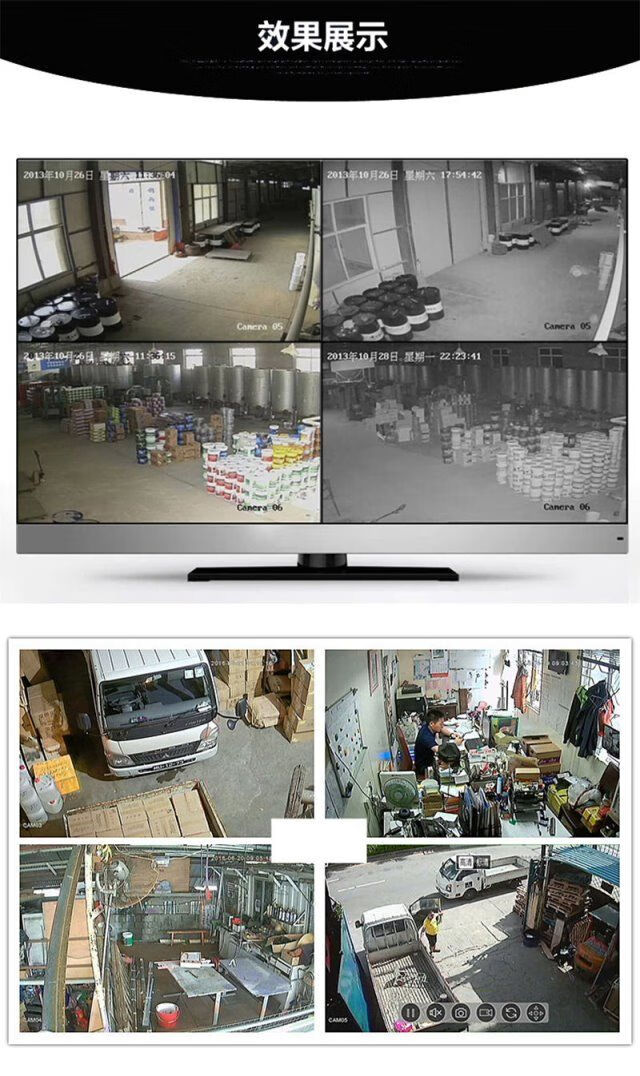 监控摄像头高清室外模拟有线监控探头防水室内夜视可接电视摄像头电源