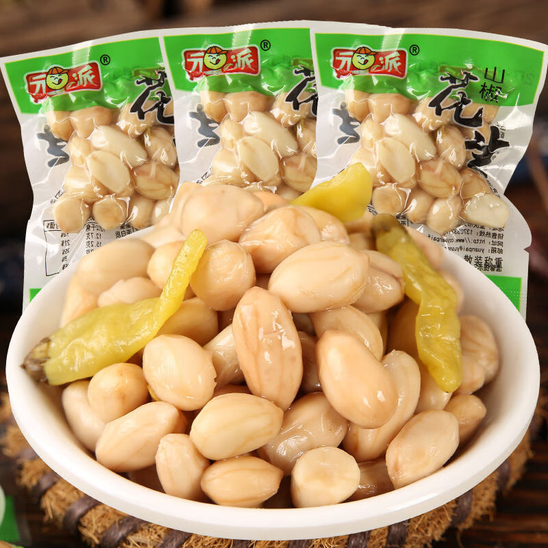泡椒花生野山椒卤煮熟花生米水煮下饭下酒菜休闲零食小吃小包装山椒
