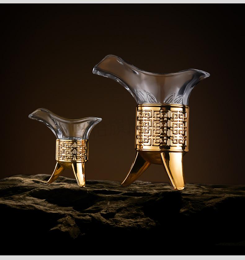 乾隆杯白酒玻璃爵杯仿古杯创意礼盒套装家用礼宫廷风烈酒杯小号白酒杯