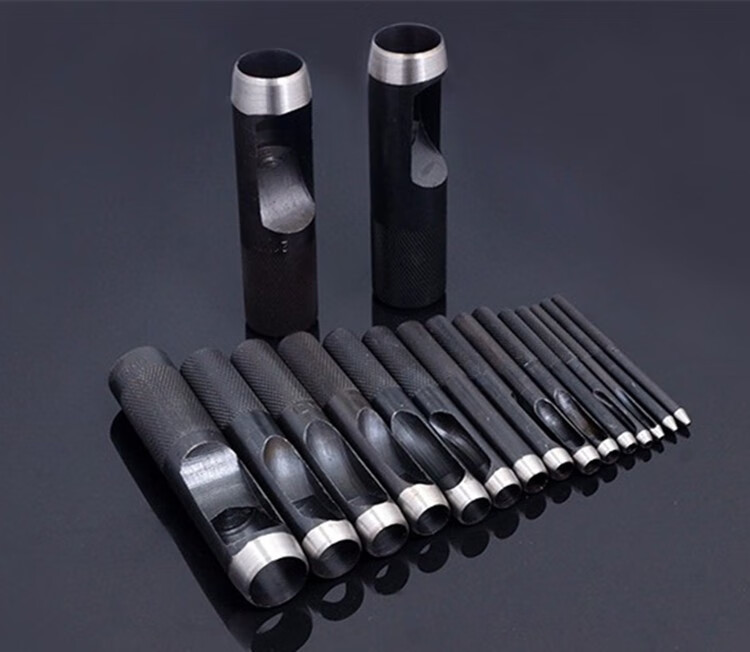 黑色高碳钢皮带冲子气眼冲孔器打孔工具圆钢冲皮革冲125mm1mm
