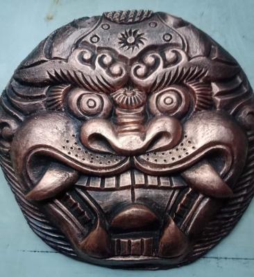 古代士兵盾牌模型仿中国古装演出拍摄道具将军酒吧密室布景摆件盾小狮