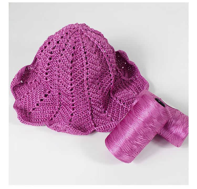 风离痕新品钩夏天帽子线扁带丝光冰丝钩鞋钩夏凉帽子手编毛线团手工