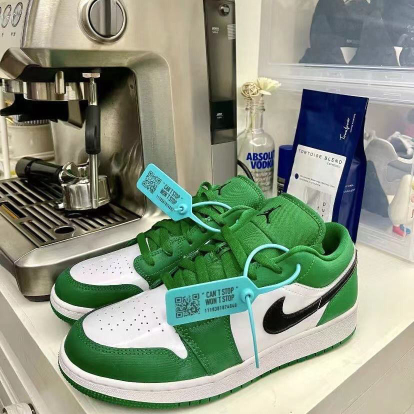 aj乔1 low 凯尔特人 松绿 白绿脚趾低帮板鞋男女百搭情侣篮球鞋 绿色