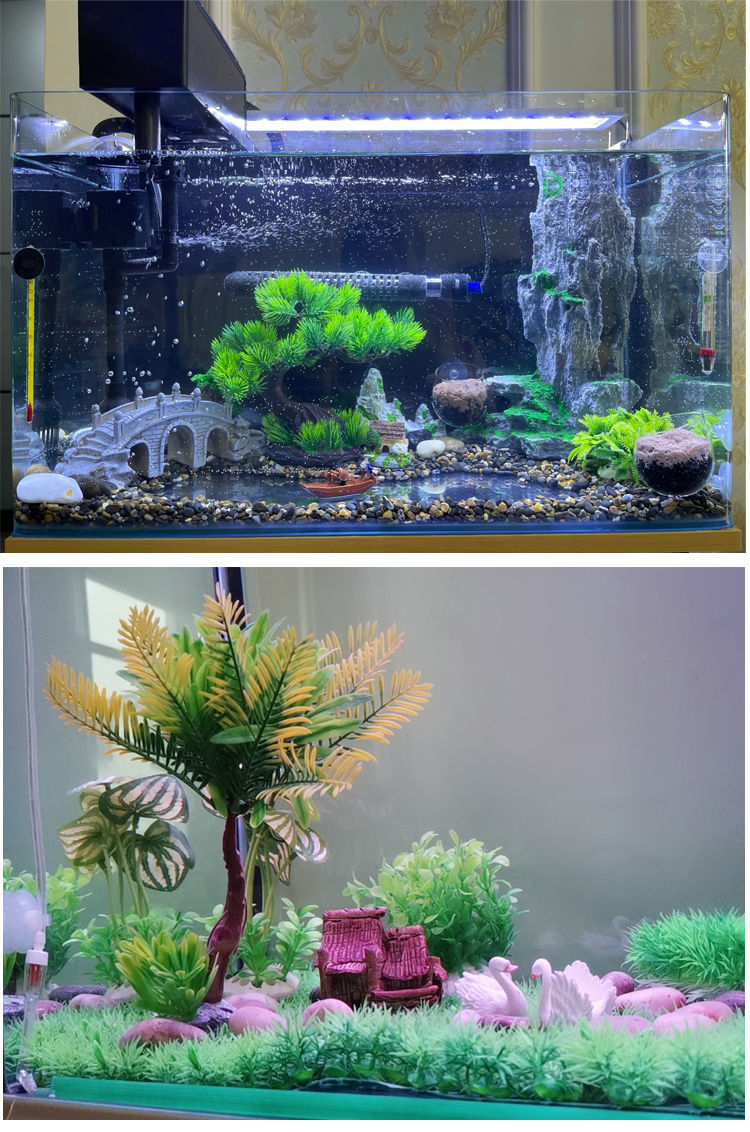 鱼缸造景装饰套餐整套景观饰品小摆件假山仿真水草沙子底砂全套35e07