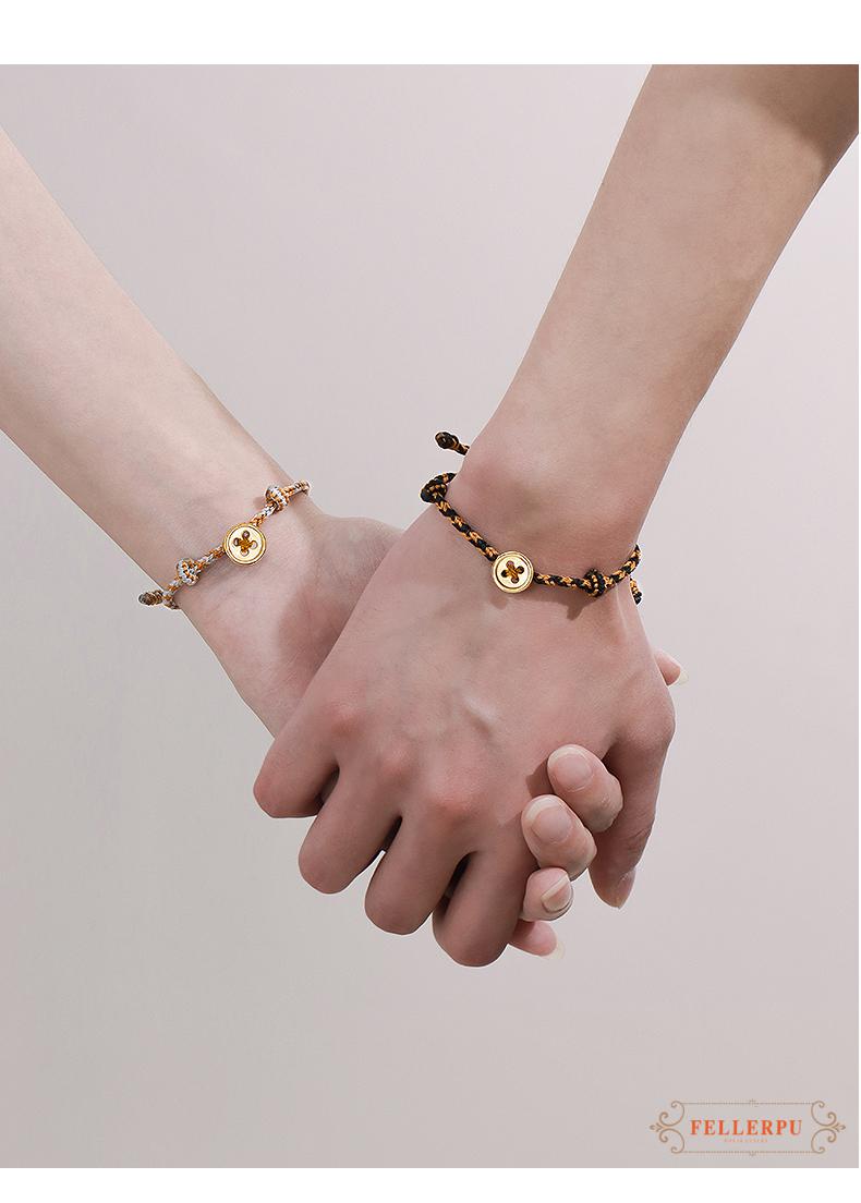 菲乐普轻奢品牌情侣手链一对时尚简约小众设计情侣款编织手绳本命年送