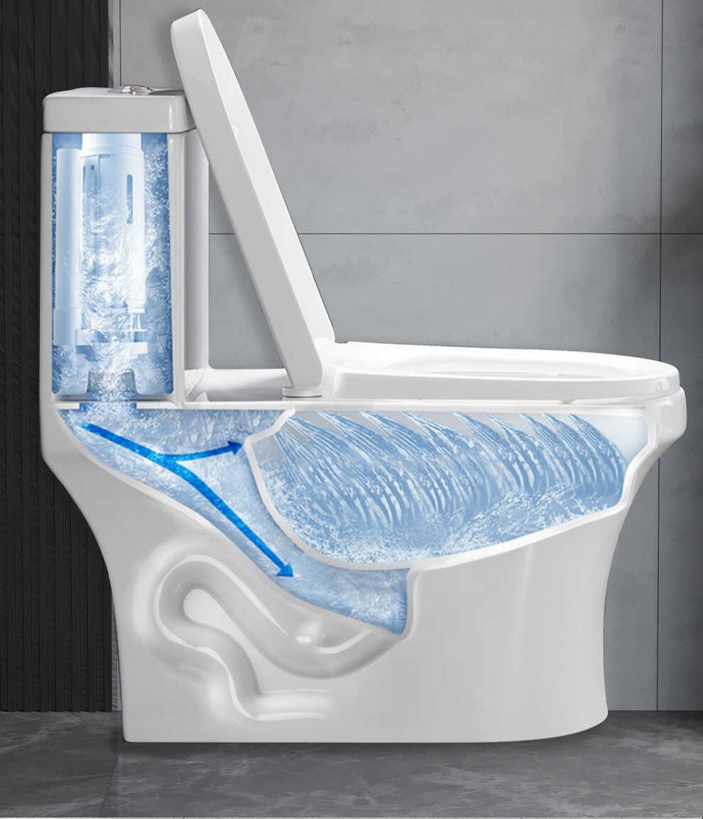 欧帝奴节水马桶防臭漩涡虹吸式大冲力连体式坐便器小户 9038【轻气旋