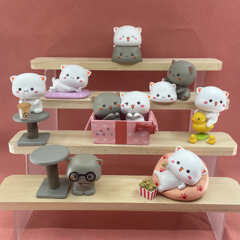 蜜桃猫2盲盒 蜜桃猫第二弹盲盒让爱先行系列2代 可爱猫咪潮玩摆件女生