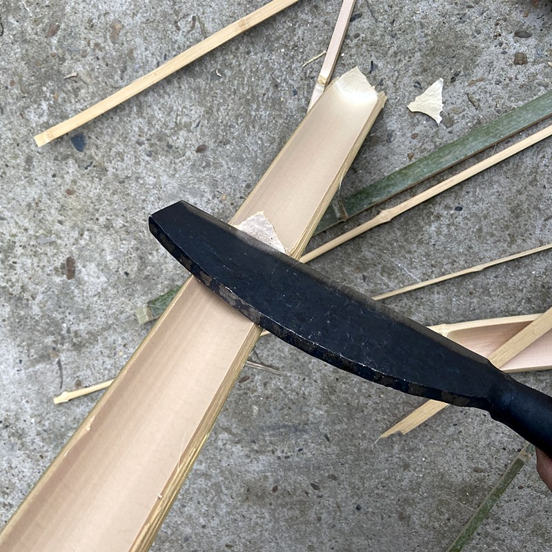 手工锻打老式篾刀弹簧钢破竹劈竹刀弯背加厚家用劈柴柴树柴刀弹簧钢