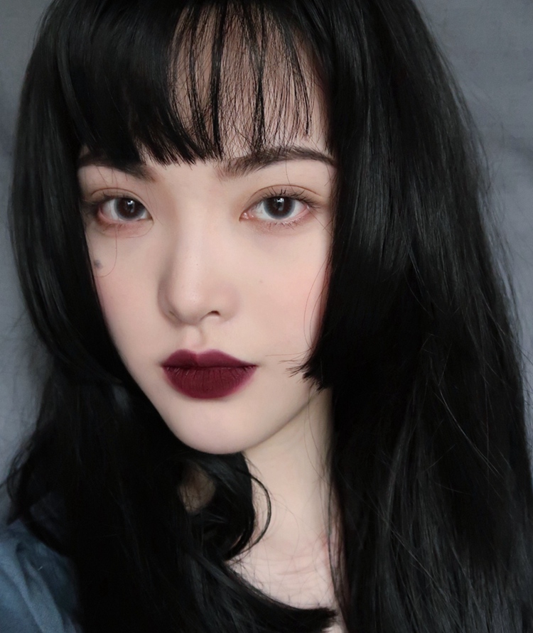 vibely薇比莉黑红色口红深色系中毒色吸血鬼暗红色暗黑系黑色口红纯