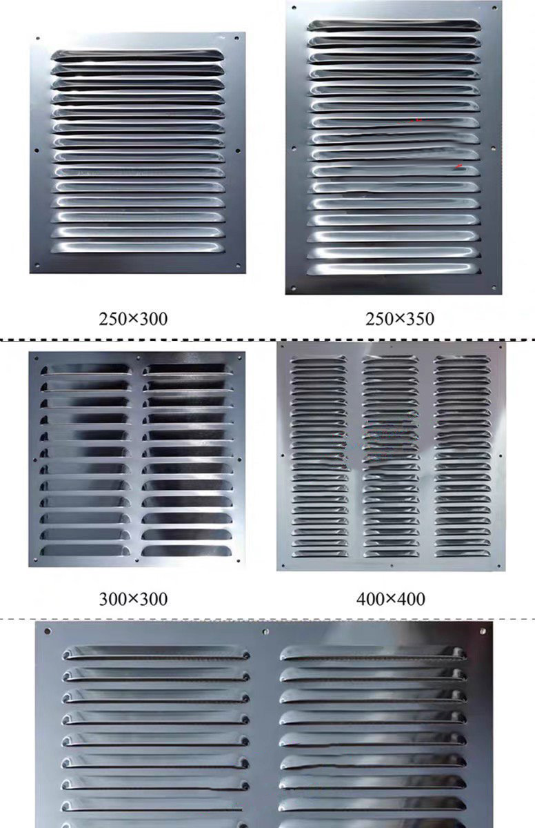 不锈钢百叶窗通风散热铝合金排风口格栅外墙防雨风罩出风口冲孔板 250