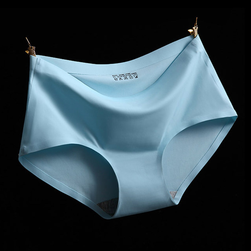 高品质冰丝内裤女新款一片式无痕内裤女冰丝中腰性感无痕女士大码三角
