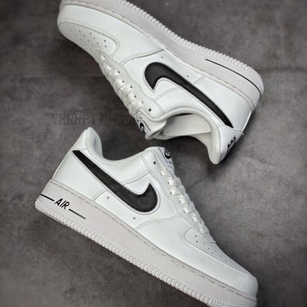 【官方旗舰店】男女air 1 low 07 白黑空军一号内置气垫运动板鞋ao