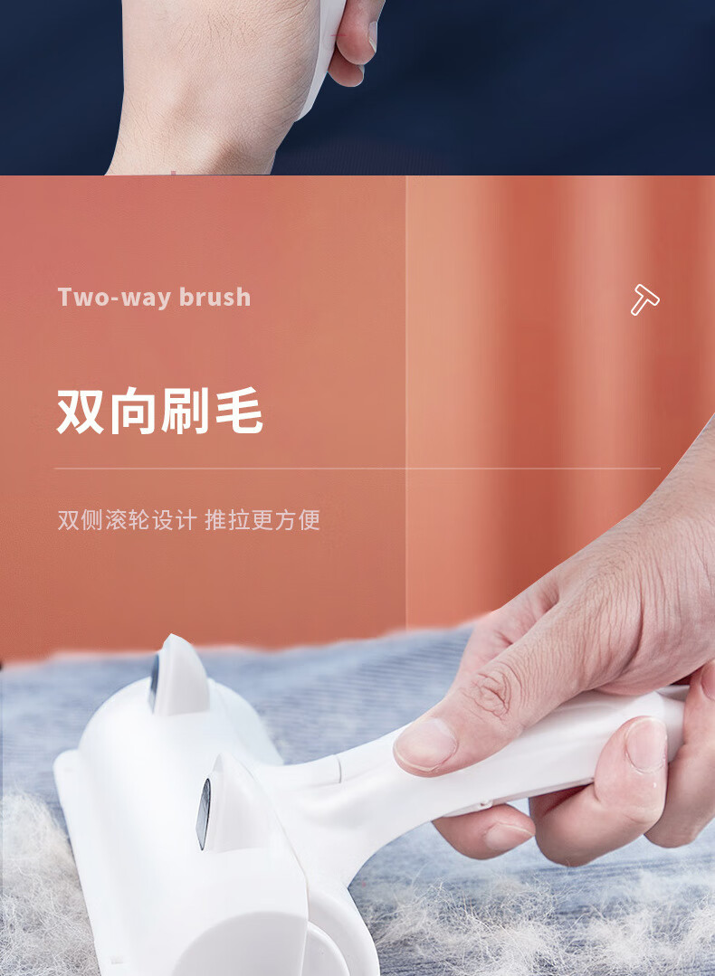 宠物除毛器去狗毛猫毛滚筒式粘毛器毛发清理器去浮毛宠物粘毛灰色