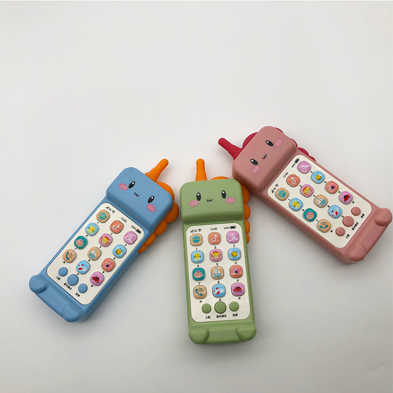 可咬牙胶儿童电话机手机音乐故事机充电312婴儿宝宝女孩玩具可咬恐龙