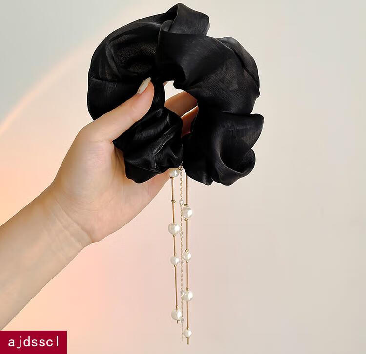 ajdsscl珍珠流苏头绳女夏季马尾扎头发皮筋2020气质简约发绳大肠发圈