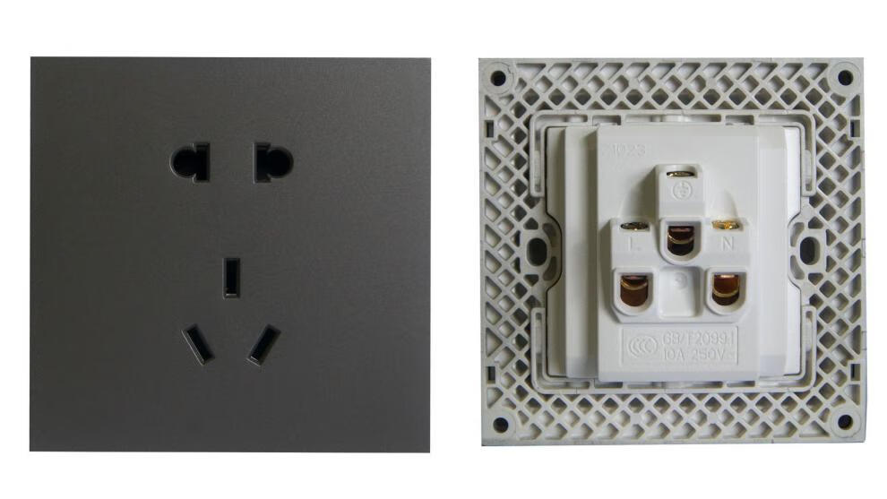 开关插座86型暗装二三插5孔usb家用面板d50大板灰色系列 电视【图片
