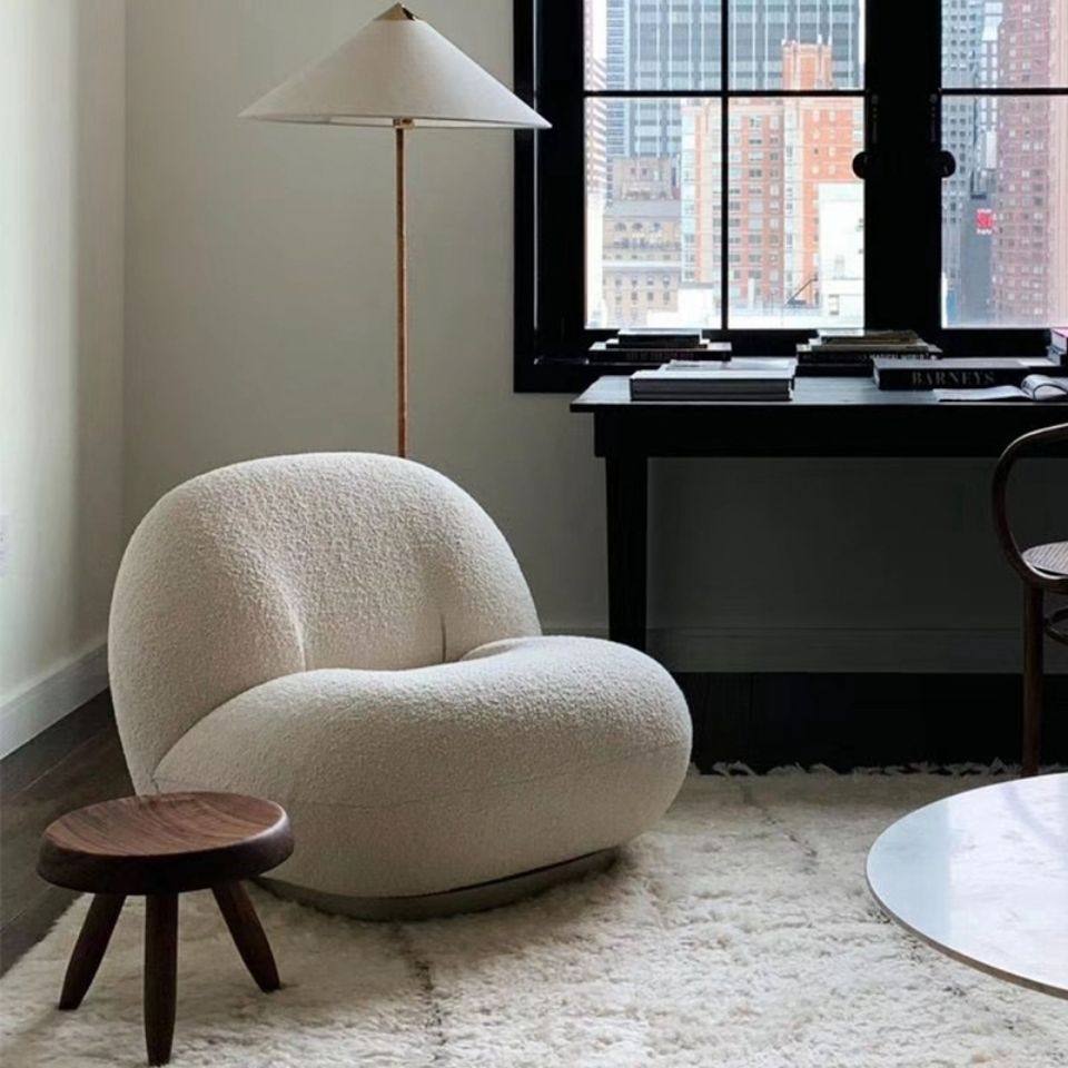 掌熙 北欧现代轻奢客厅单人椅单人沙发 ins雪梨网红懒人羊羔绒毛毛椅