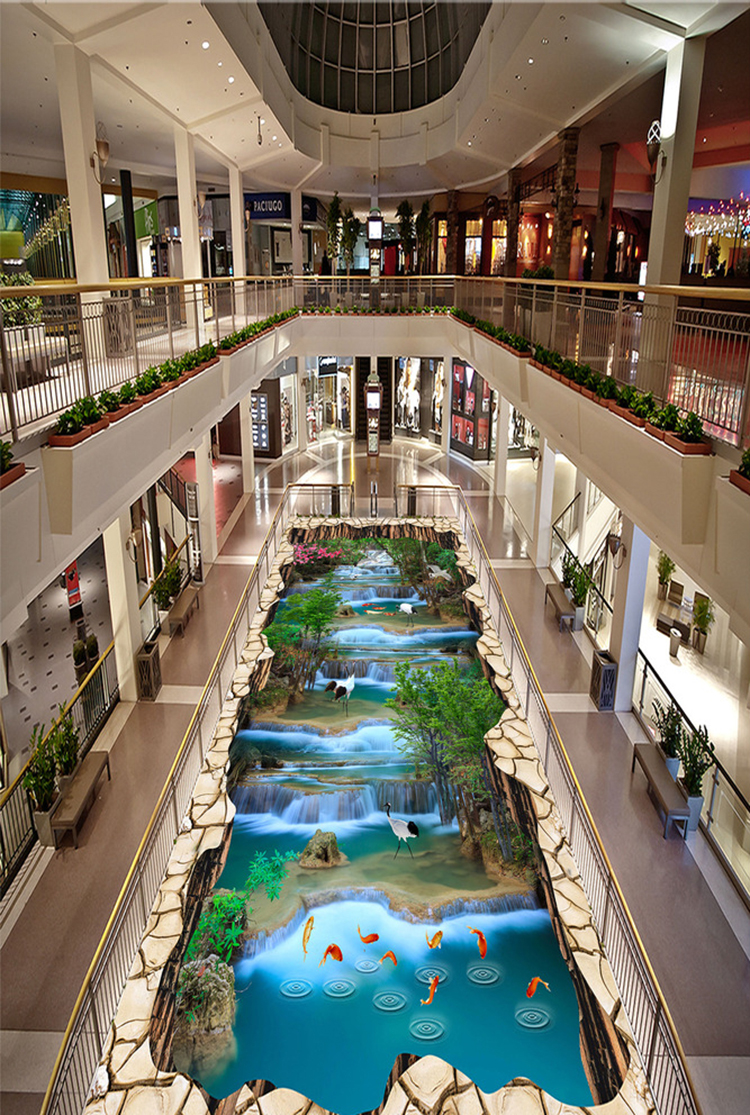 可狄地贴3d立体地砖地贴贴纸创意风景地贴地面装饰水