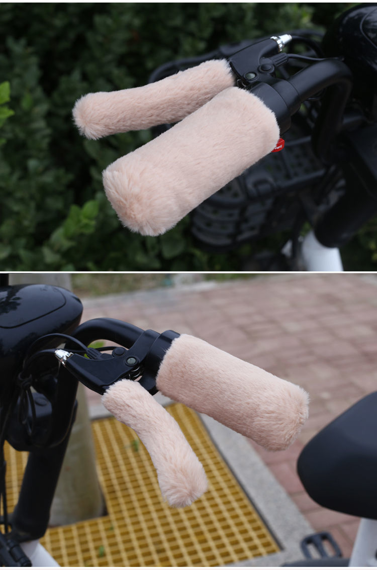冬季新款护手电动车手把套护手防寒防滑加厚防兔毛绒车把套通用型深