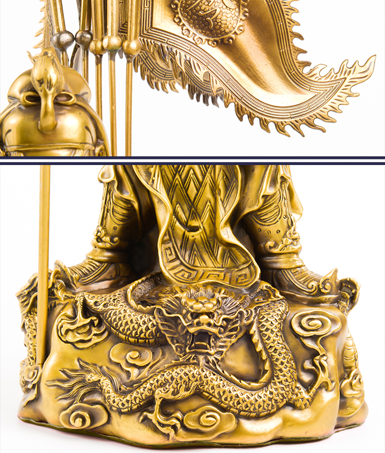 宏诺轩ゞ纯铜九龙关公武财神爷关羽佛像神像风水店铺供奉铜像摆件蒙馨