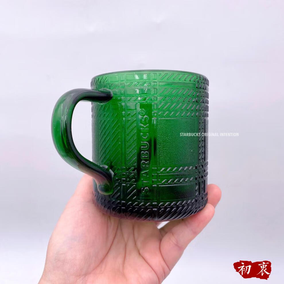 磨砂玻璃杯带把夏季杯子2021粉绿渐变冰川纹款磨砂雾面玻璃情侣对杯