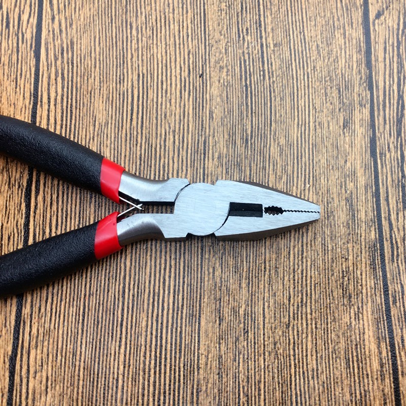 家用平头迷你型铁钳子小型手钳子老虎钳多功能五金钳子手工万用 黑色