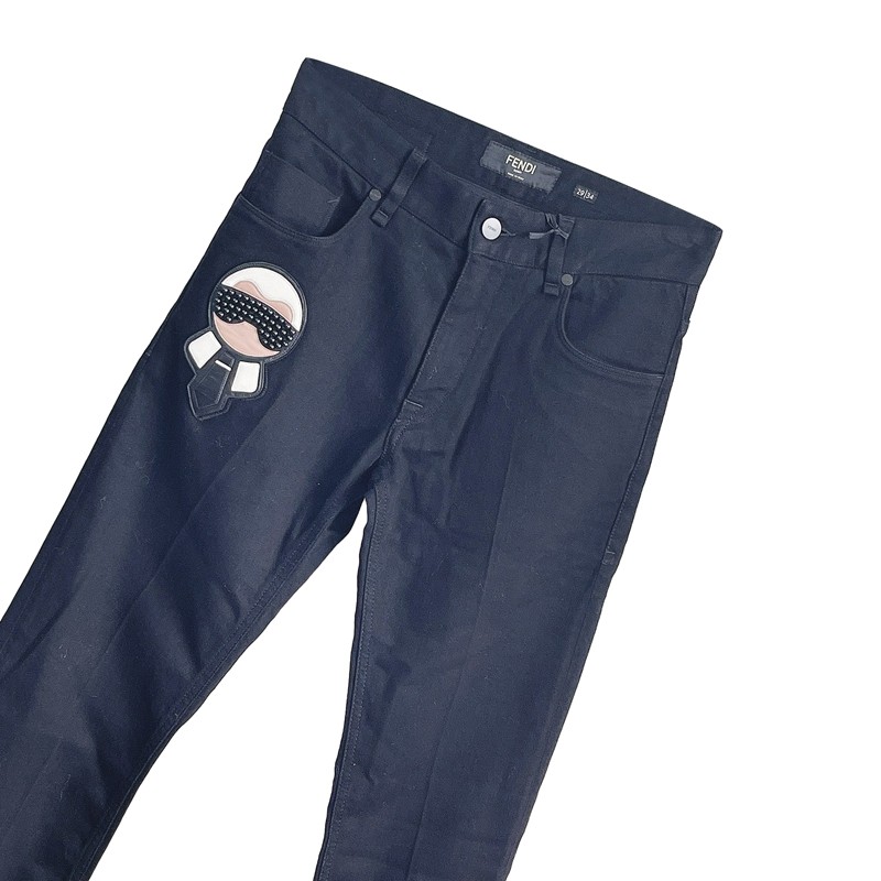 芬迪fendi老佛爷珍藏包男士黑色经典小裤脚休闲裤现货flp20194nf0qa1