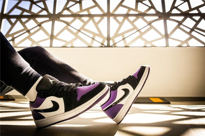 【正确版纯原】乔airjordanajlow黑紫脚趾低帮男女篮球鞋莆田鞋