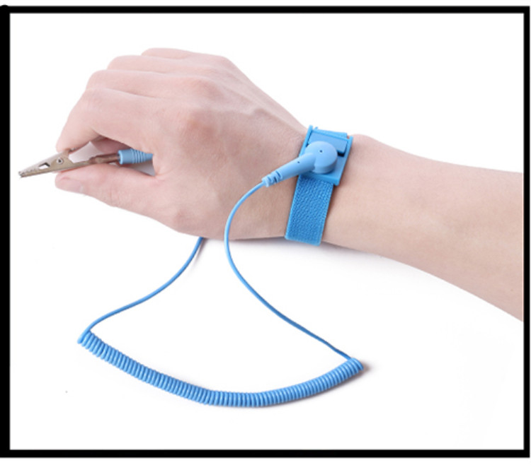 有绳无绳电子厂静电消除器导静电手环人体手腕带蓝色有绳18米