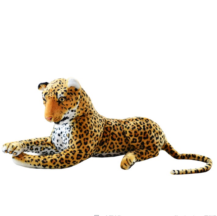 抖音网红同款仿真动物豹子公仔金钱豹毛绒玩具黑豹玩偶豹纹布娃娃会展