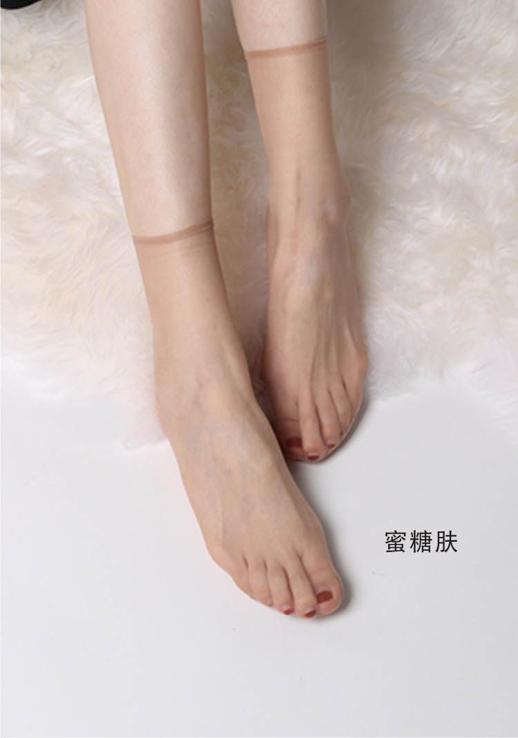 亚百鹿新品水晶丝袜短袜10双夏季3d肉色短丝袜女薄款