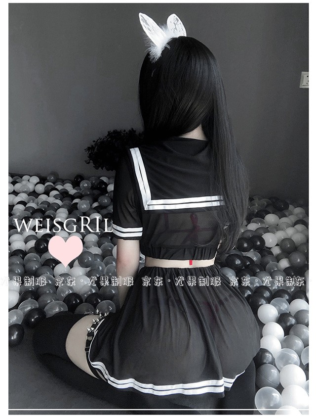 瑰若性感女诱惑学姐jk装清纯制服免脱超短裙镂空sm激情