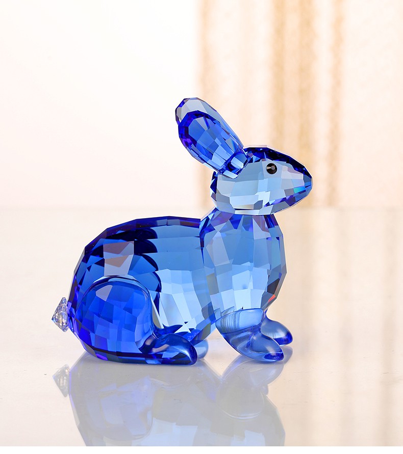 【新品】水晶小兔子摆件十二生肖可爱装饰桌面小摆件生日情人节礼物