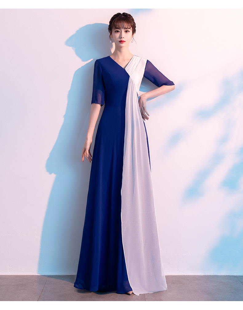 余芷 成人大合唱团演出服女2021夏季新款服长裙舞台演朗诵团独唱主持