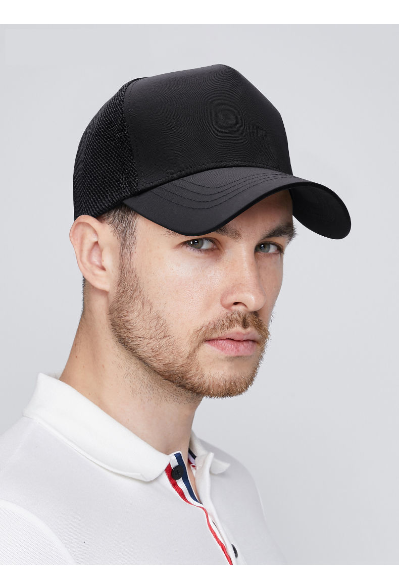 lucaly男士夏帽高顶棒球帽韩版潮大头围帽子男夏天遮阳透气网帽薄音符