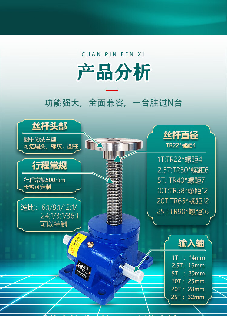 swl絲桿升降機蝸輪蝸桿立式法蘭銅螺母電動手搖動小型減速機新款 swl