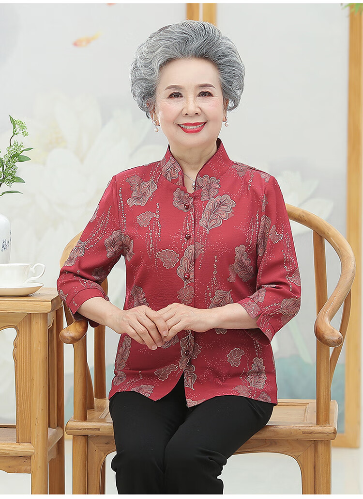 优选好货90岁老人生日服装喜庆奶奶装老年人衣服夏天中夏装女70岁80
