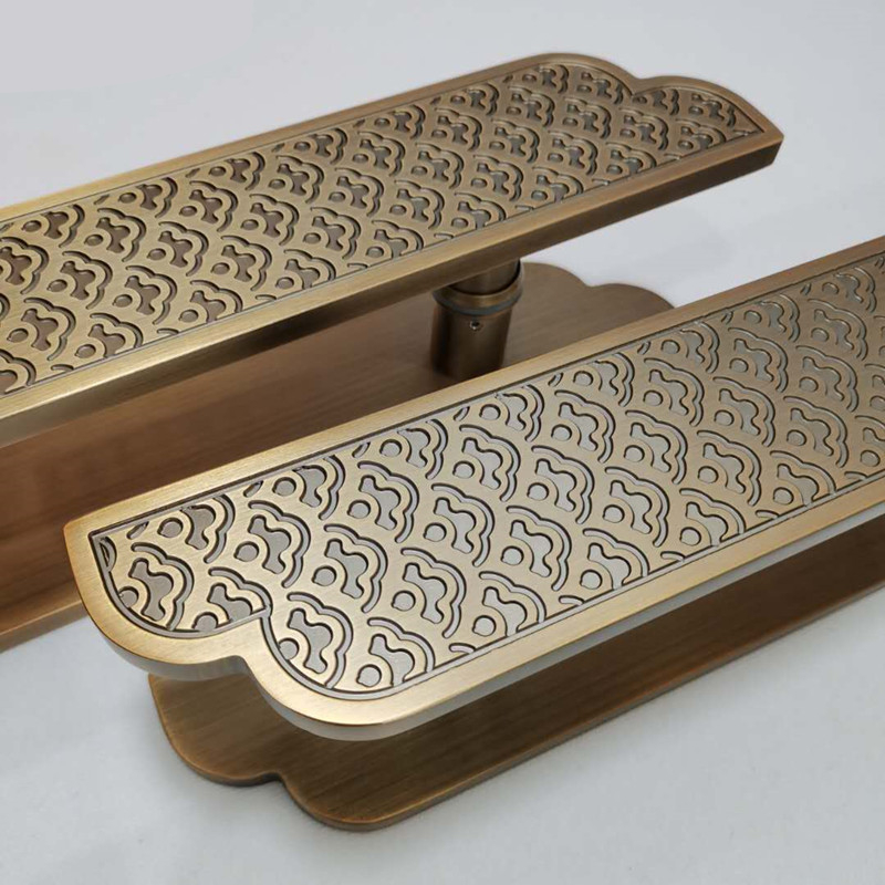 大门拉手新中式仿古铜大门拉手现代玻璃门推拉门把手酒店实木门金属门