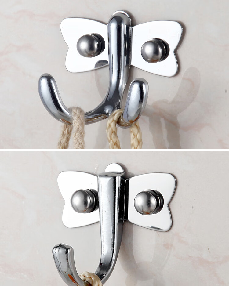 实心不锈钢挂钩挂衣钩衣服钩衣帽钩单钩门后钩浴室钩厨房壁挂单勾海豚