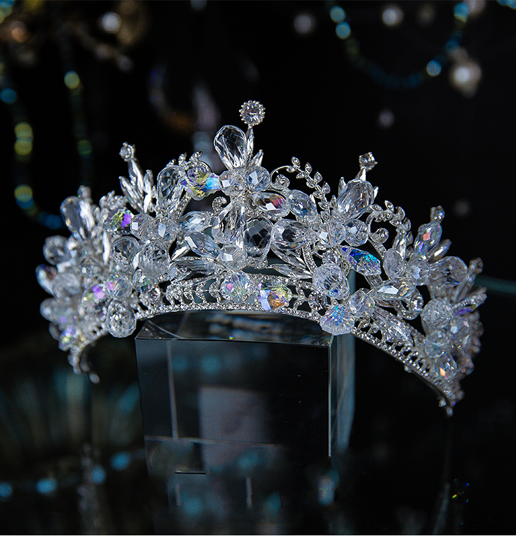 饰之秀新娘头饰新娘结婚皇冠婚纱大气森系发饰水晶王冠仙美婚礼饰品