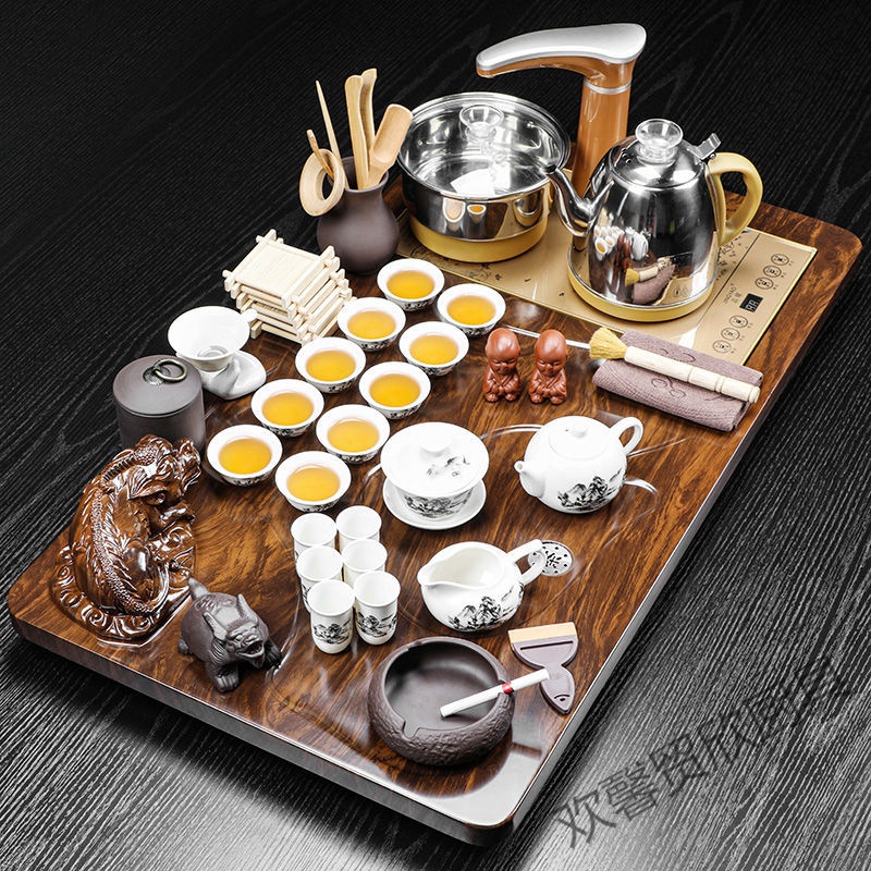 高档茶具 景德镇鑫浮龙茶具套装家用全自动电器功夫茶道茶盘整套茶台