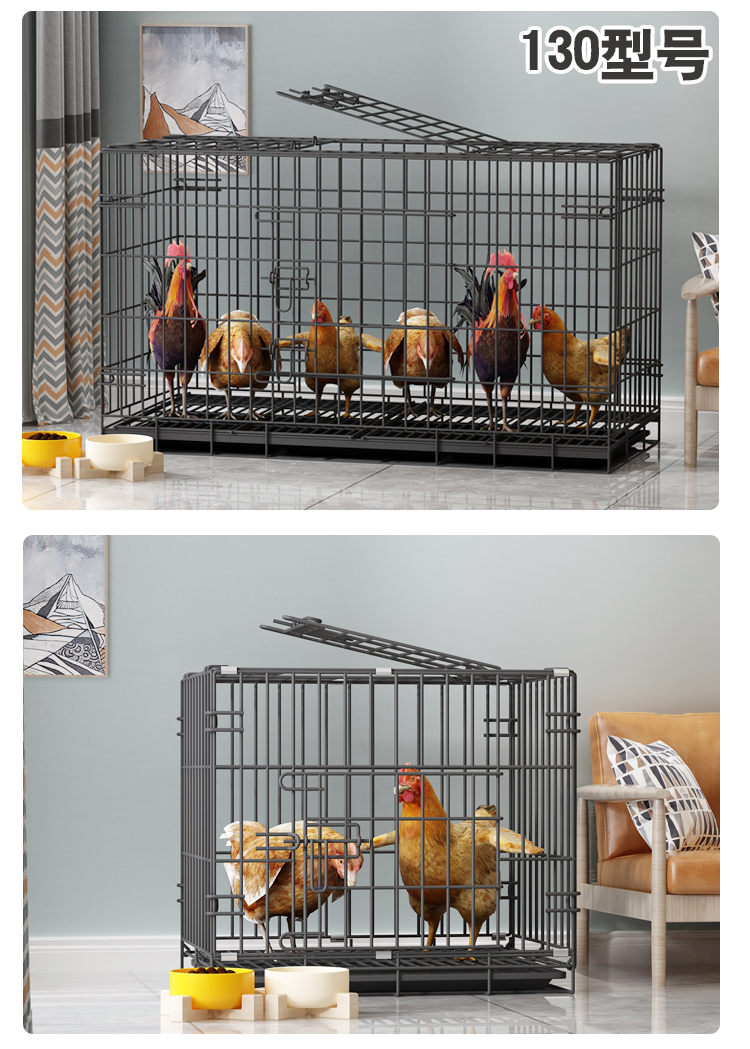 鸡笼子家用清粪养殖笼特大号鸡舍鸡窝阳台户外家禽笼鸽子鸭子粉色加粗