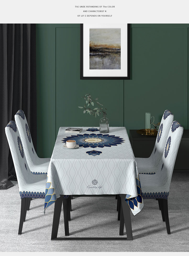 欧美椅子套罩高档轻奢风美式弹力连体餐桌椅套家用餐厅通用凳子套万能