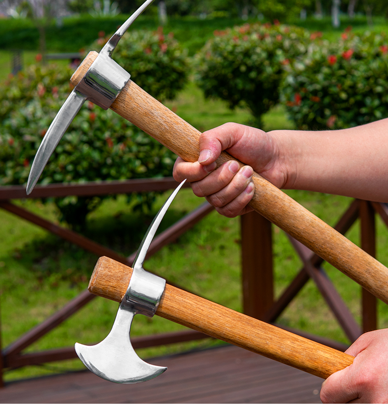 不锈钢十字镐小洋镐户外纯钢农具挖树根羊镐锄头小镐头便携冰镐小号