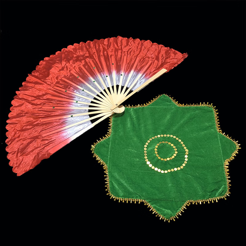 广场舞跳舞扇表演扭秧歌扇子儿童成人手帕考级二人转八角巾手绢花红色