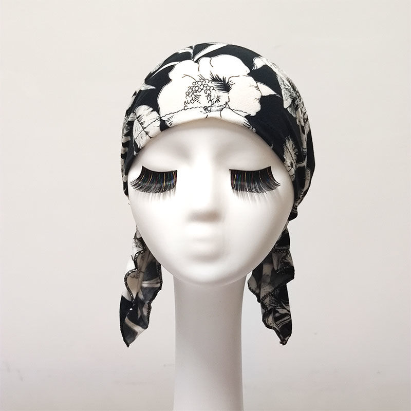 夏季上新玫瑰盘花帽子假发帽老人帽遮白发薄款透气帽美人帽包头帽 盘