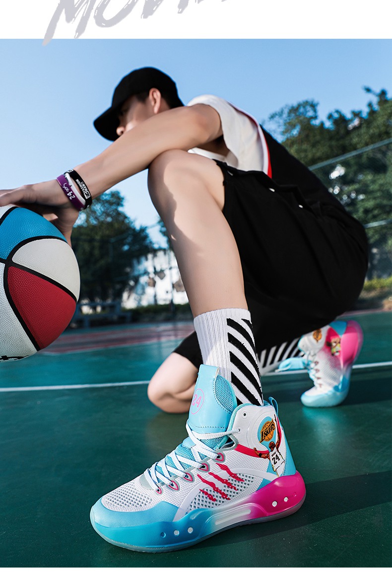 小孩子夏天穿的篮球鞋儿童科比24号小学生夏季网面透气男童春秋专业